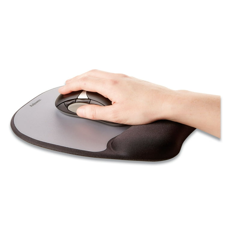 Memory Foam Mouse Pad with Wrist Rest, 7.93 x 9.25, Black/Silver Memory Foam Mouse Pad with Wrist Rest, 7.93 x 9.25, Black/Silver