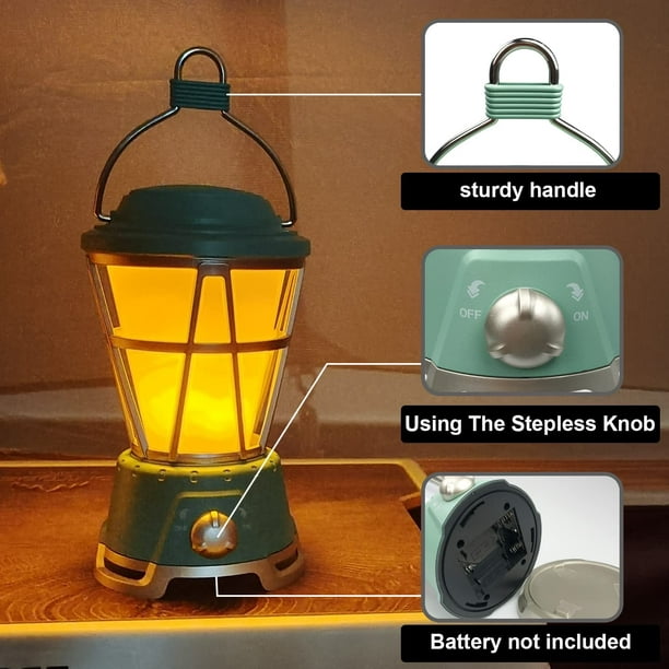 Camping Lantern Battery Powered Camping Lights With Flame Effect