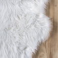 thumbnail image 2 of nuLOOM Fluffy Faux Sheepskin Quarto Shag Area Rug, 3' 6" x 6', White, 2 of 9