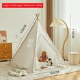 thumbnail image 3 of PUCACHI Kids Teepee Tent, Natural Cotton Canvas Play Tent for Indoor & Outdoor, Washable & Portable, Gift for Toddlers, 3 of 9