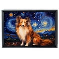 thumbnail image 2 of Shetland Sheepdog Dog Canvas Van Gogh Starry Night Wall Art Gifts Canvas Wall Art Frame Music Artist Customized Canvas Framed Photo Art Work For The Bedroom(Gifts For Dog Lover ), 2 of 6