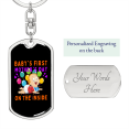 thumbnail image 2 of Baby Inside Balloons Mom Stainless Steel or 18k Gold Premium Swivel Dog Tag Keychain, 2 of 8