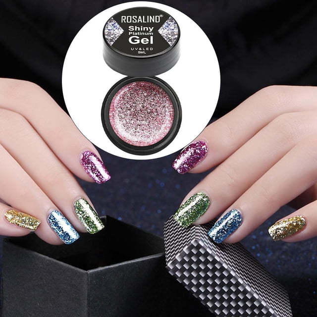 de Uñas de Brilnte, Brillo de Pintura 5 Ml Bling, Bling, para de Uñas, Diseño, Mujeres, Niñas , Rosado Yinane Pegamento De Gel De Uñas