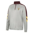 thumbnail image 2 of Men's Colosseum Gray/Maroon Arizona State Sun Devils Bushwood Fleece Quarter-Zip Jacket, 2 of 3