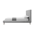 thumbnail image 4 of Lyle Beds Grey Linen Twin Upholstered Walnut Tapered Legs, 4 of 7