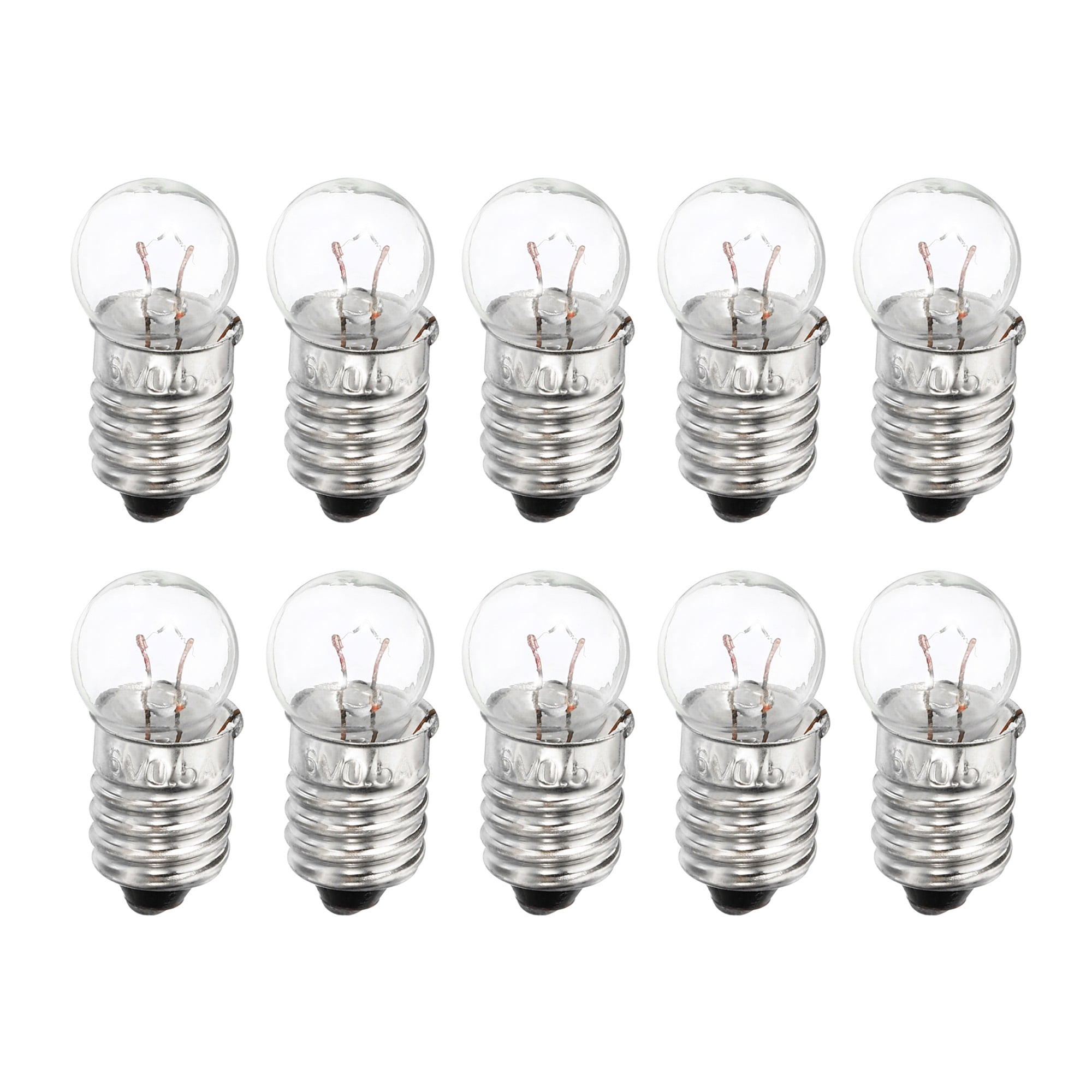 Uxcell 6V E10 Warm Yellow Light Mini Incandescent Bulbs with Box 1 Set