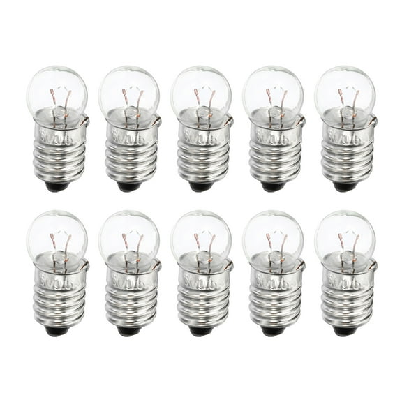 Uxcell 6V E10 Warm Yellow Light Mini Incandescent Bulbs with Box 1 Set/10 Count