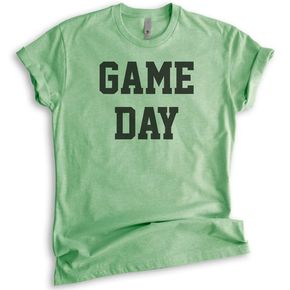 Game Day T-shirt, Unisex Women's Men's Shirt, Sports Fan Shirt, Football Baseball Shirt, Basketball Shirt, Heather Apple Green, Large