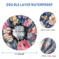 thumbnail image 3 of Shower Caps,Pioneer Flower Floral Print Pattern Waterproof Shower Cap for Women 4 Pieces,Double Reusable Hair Cover for Shower PEVA Elastic Stretch Hem, 3 of 7