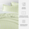 thumbnail image 3 of Duvet Cover Set - Ultra Soft & Breathable - Sage Rugged Striped for Twin Size Bedding by Comfort Canopy, 3 of 13