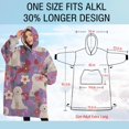 thumbnail image 4 of Oversized Wearable Blanket Hoodie,Goldendoodle Dog and Flower Floral Sherpa Blanket Hoodie with Super Pockets,Super Warm Fuzzy Pullover for Women & Men, 4 of 6