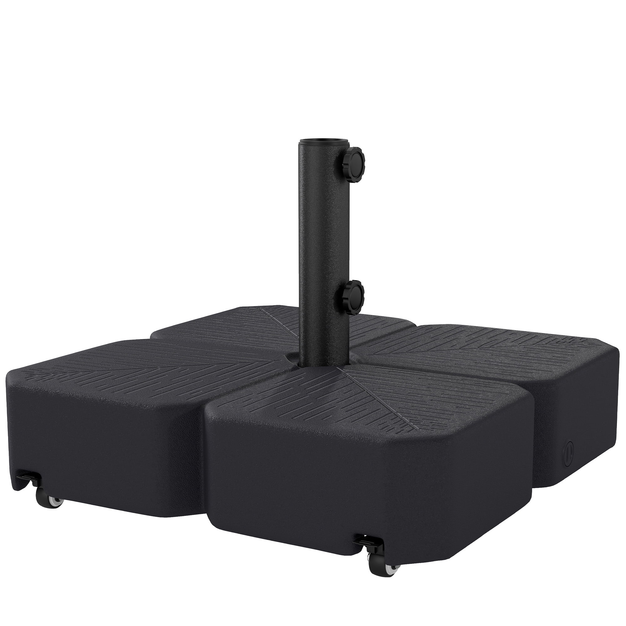 Patio Umbrella Base with Wheels Outdoor Umbrella Stand Holder for 1.5"/1.9" Poles Black
