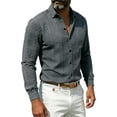 thumbnail image 6 of Aimik Men's Textured Knit Button Down Shirt Slim Fit Long Sleeve Turndown Collar Casual Shirt for Smart Casual Outfits, 6 of 6