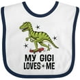 thumbnail image 3 of Inktastic My Gigi Loves Me Grandson Dinosaur Boys Baby Bib, 3 of 4