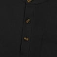 thumbnail image 5 of Mens Long Sleeve Polo Shirts Button Up Solid Color Casual Work Wear Polos Fall Winter Cotton Tops (Black, Size M), 5 of 8