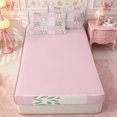 thumbnail image 4 of Manfei Cute Floral Bow Zipper Twin Comforter Sets with Fitted Sheet and 2 Pillowcases,Checkered Leopard Print Zipper Bedding Set,Reversible, 4 of 7