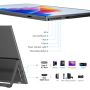 Portable Monitor Touchscreen 15.6 FHD 1080p, Travel Monitor with Built-in Battery & Kickstand & Speakers, HDMI USB C External Portable Monitor for Laptops, PC, Mac, Xbox, Switch, and PS5/4