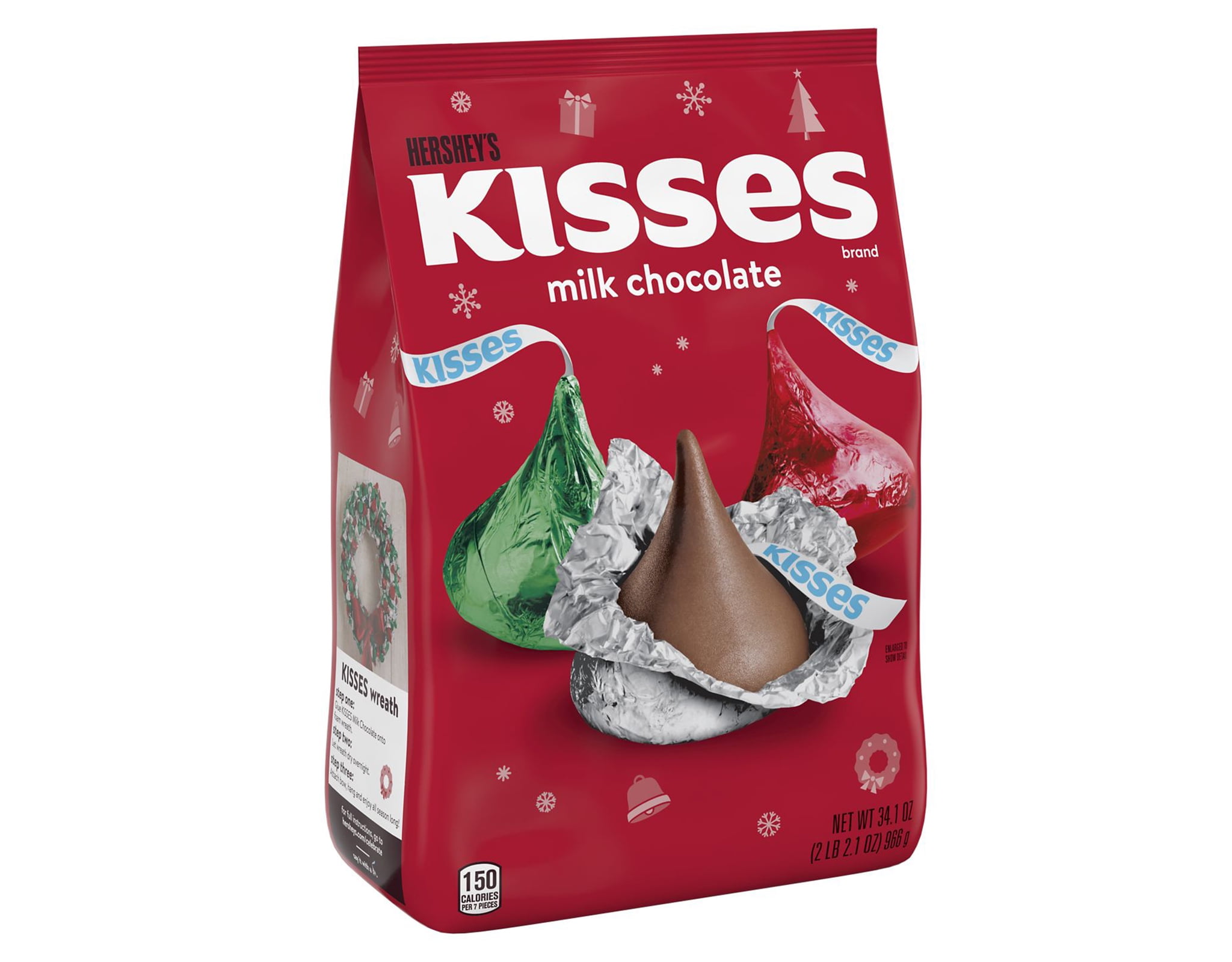 Hershey's Kisses Milk Chocolate Christmas Candy, 34.1 oz.