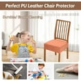 thumbnail image 4 of SHILIU-Waterproof Dining Chair Covers Set of 6, Diamond Pattern PU Chair Seat Slipcovers Removable Washable Chair Covers Protector Dining Room, Kitchen Chair Covers Slipcover, Rear Gapped, Orange, 4 of 4