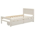 thumbnail image 6 of Modern Design Solid and Stable Twin Size Platform Bed Frame with 2 Drawers (White Washed), 6 of 10