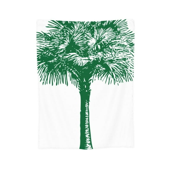 XMXY Fleece Throw Blanket for Couch, Green Palm Tree Pattern Lightweight Plush Fuzzy Cozy Soft Bed Blankets and Throws for Sofa, 80"x60" inches