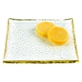 thumbnail image 2 of 7" Glass Set of 4 Square Edge Gold Plates, 2 of 4