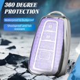 thumbnail image 5 of Key Fob Cover Compatible with Toyota RAV4 Corolla Prius Camry Highlander Avalon C-HR Keychain Case Holder Protector,Silver-purple, 5 of 6