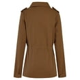thumbnail image 5 of Long Sleeve Women Spring Fall Solid Color Zipper Coat Stand Collar Casual Military Anorak Jackets with Pocket, 5 of 6