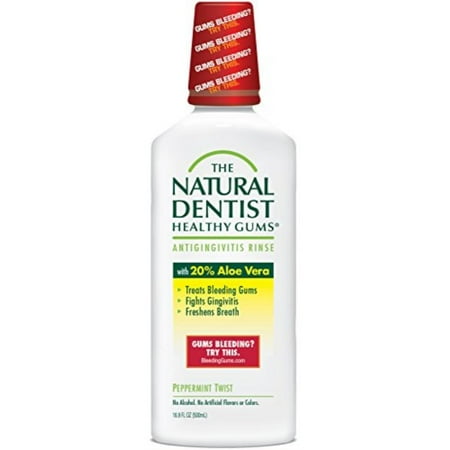 the natural dentist healthy gums antigingivitis mouthwash to prevent and treat bleeding gums and fight the gum disease gingivitis - peppermint twist flavor 16.9 fl oz (500