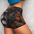 thumbnail image 4 of Lsque Lion Forest Crown Pattern High Waisted Biker Shorts for Women-Tummy Control Fitness Athletic Workout Running Yoga Gym Shorts,Moisture-Wicking-Medium, 4 of 9