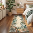 thumbnail image 3 of HOMERRY 2' x 6' Beige Green Night Jungle Print Non-Shedding Area Rug for Living Room Washable Indoor Carpet, 3 of 6