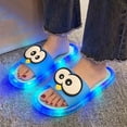 thumbnail image 6 of Samdudou Womens Slide Sandals Open Toe Slip On Flat Slippers Fun LED Light Up Sole Cute Cartoon Penguin Design Novelty Indoor Outdoor House Shoes Casual Footwear, 6 of 6