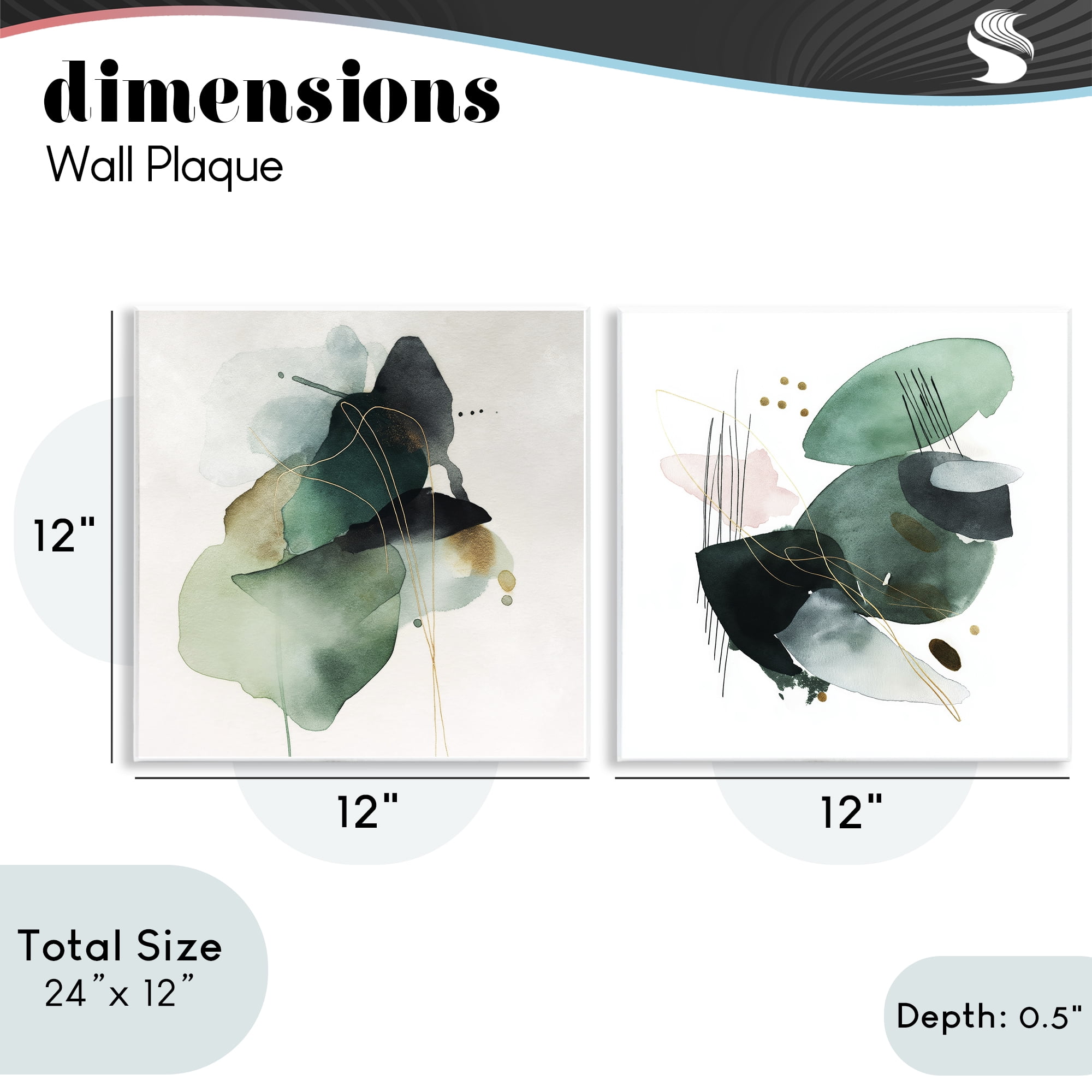 Stupell Industries Fluid Abstract Harmonies 2 Piece Wall Plaque Art Set, design by Svetlana Aleynikova