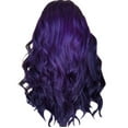 thumbnail image 2 of DOPI Brazilian Virgin Hair Full Lace Cap Band Human Hair Wigs For Black Women 70CM Natural Purple Party Wig Female Long Cur, 2 of 4