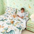 thumbnail image 3 of Manfei Dreamy Watercolor Dragon Animals Bed Sheets,Cute Cloud Stars Full Size Sheets,Yellow White,4 Pieces,1 Flat Sheet,1 Fitted Sheet and 2 Pillowcases, 3 of 6