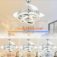thumbnail image 3 of 42" Silver Modern Retractable Ceiling Fan With Dimmable Light Kit and Remote Control, DIY-Shape 6-Speed Reversible Ceiling Fan, 3 of 10
