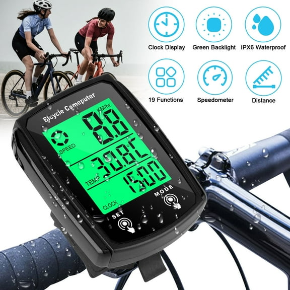 Bike Computer,Bicycle Speedometer,2.2" LCD Waterproof LCD Digital Cycle Bicycle Speedometer Odometer Stopwatch for Training,Hiking,Climbing,Riding,Multifunctional,Backlight