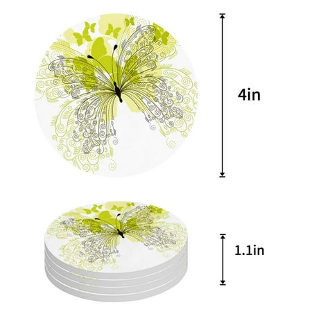 

KXMDXA Flamingo Set of 4 Round Coaster for Drinks Absorbent Ceramic Stone Coasters Cup Mat with Cork Base for Home Kitchen Room Coffee Table Bar Decor