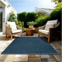 8'x8' Soft Indoor/Outdoor Hobnail Style Area Rugs. Lightweight and Flexible for Easy Cleaning and Transport (Color: Ocean Blue)
