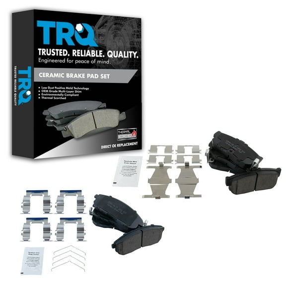 TRQ Front & Rear Ceramic Brake Pad Set for Nissan Maxima Sentra Infiniti BFA13007 Fits select: 1993-2001 NISSAN ALTIMA, 1996-1999 INFINITI I30