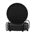 thumbnail image 2 of Oleegame 2PC Silicone For Drinks Dual Round Cup Mat With Holder Stand Jar Pads With Deep Grooved Black, 2 of 7