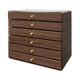 thumbnail image 2 of Joyero de madera con forro suave, apilable, de escritorio, multicapa, multiusos, transparente 6 capas, 2 of 9