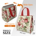thumbnail image 3 of Pioneer Flower Floral Print Pattern Insulated Lunch Bag for Women & Adults,Large Portable Soft Cooler Lunch Bag,Thermal Food Storage Tote with Pearl Cotton,8.66L,8.75x5.75x9.5 Inch, 3 of 6