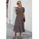 thumbnail image 2 of Vestido PRETTYGARDEN Café Floral Boho Midi con Mangas Abullonadas Talla L, 2 of 8
