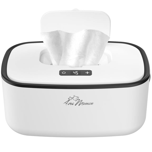 Avec Maman Dispensador calentador de toallitas para bebés S1 - Control de temperatura digital ajustable - Calentador de toallitas y dispensador de toallitas húmedas para bebés - Calentador de toallita