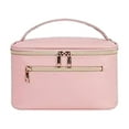 thumbnail image 2 of Bolsa de aseo impermeable Fernando organizador de cuero PU para maquillaje rosa, 2 of 8