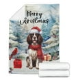thumbnail image 2 of Merry Christmas English Springer Spaniel Enjoys Woofmas Winter Xmas Holiday Cozy Fleece Blanket Springers Dog Lover Gifts Warm Soft Throw Blanket - 02022, 2 of 5