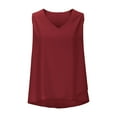thumbnail image 4 of Jjayotai Womens Tank Tops, V Neck Silk Satin Blouses, Sleeveless Camisole Tank Top, Summer Tops, Shirts for Women Wine^ S, 4 of 9
