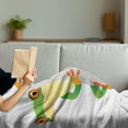 thumbnail image 3 of Reptile Soft Flannel Fleece Throw Blanket, Funky Frog Prince Big Eyes on Wall Camouflage Nursery Reptiles Theme, Cozy Plush for Indoor and Outdoor Use, 60" x 80", Green Yellow Orange, by Ambesonne, 3 of 5
