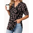thumbnail image 5 of Weardear Womens Puff Short Sleeve Tops Dressy Casual Summer Cute V-Neck Printed T Shirts Work Blouse, 5 of 5